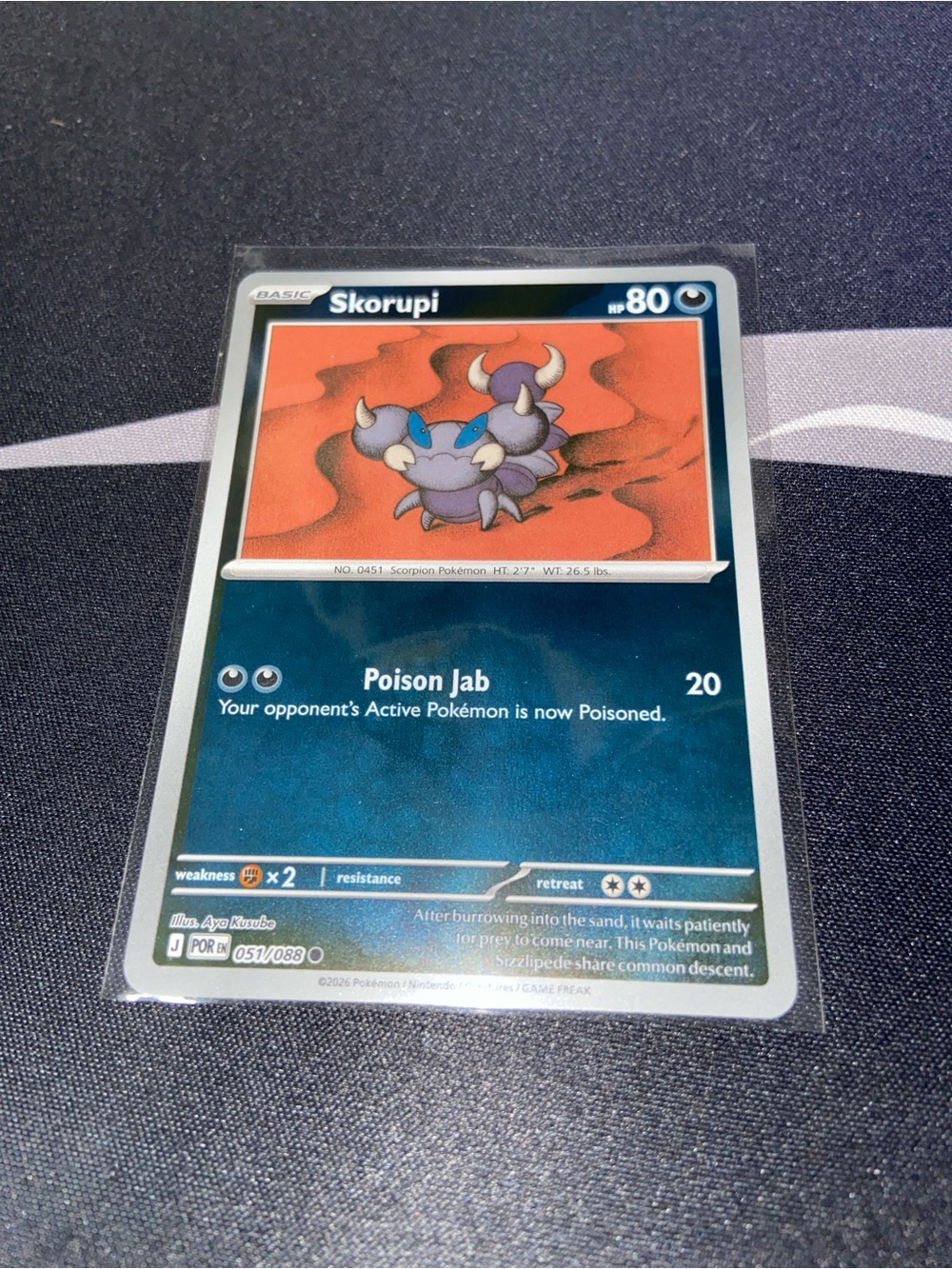 Skorupi Pokémon Trading Card (051/088 Perfect Order Rev holo